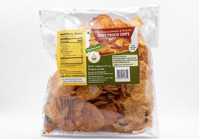 Grand Sweets and Snacks Potato Chips (Chilli) (Pack of 5) Each Pkt 125Gms (B-M)