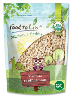 Food to Live Gluten Free Organic Regular Rolled Oats, 4 Pounds - Non-GMO, Old-Fashioned, 100 Whole Grain, Vegan, Bulk. Rich in Fiber. Great for Oatmeal, Cereal, Granola, Cookies. Made in USA