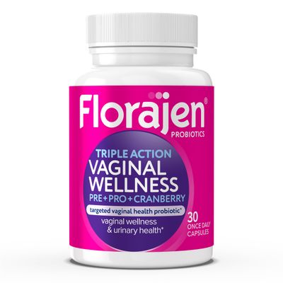 Florajen Women&#39;s Vaginal Wellness Probiotic, Prebiotic, Cranberry Supplement for Immune Support and Digestive Health, 30 Capsules