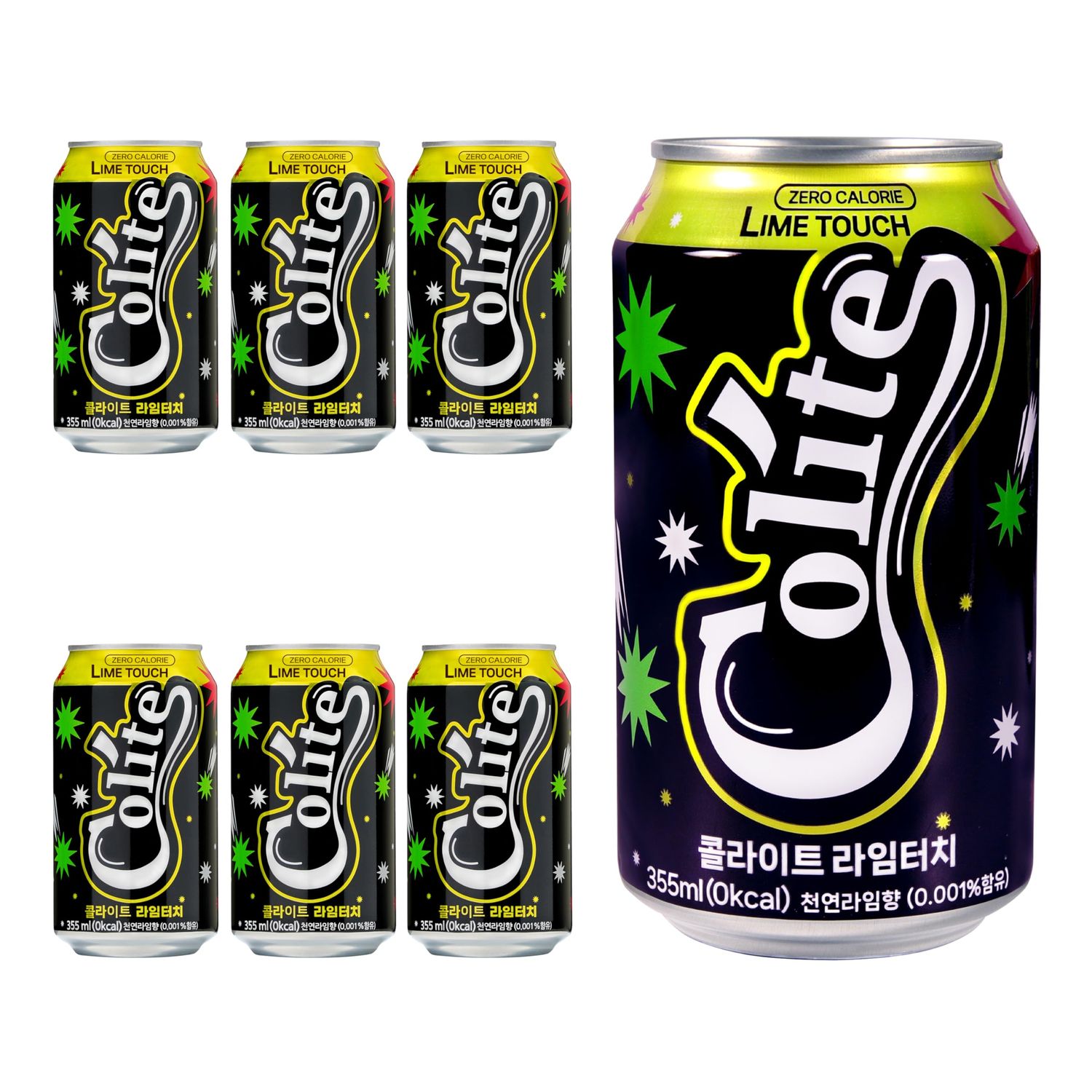 COLITE Cola Zero Sugar Soda - Zero Calorie Sparkling Carbonated Soft Drink Healthy Soda Alternative Party Beverage - 4 Flavor (12 Fl. oz - Pack of 6, Limetouch)
