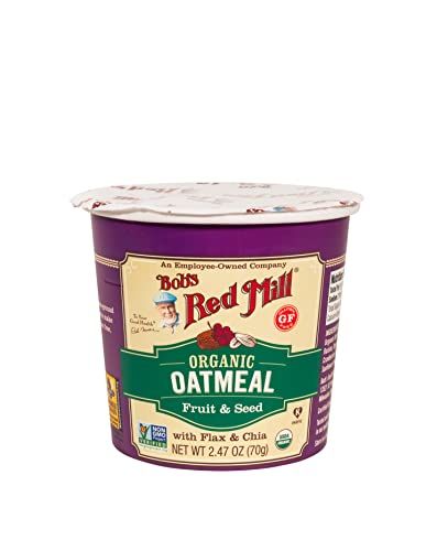 Bob&#39;s Red Mill Organic Gluten Free Oatmeal Cup, Fruit Seed, 2.47 Ounce (Pack of 1), Non-GMO, Whole Grain, Kosher