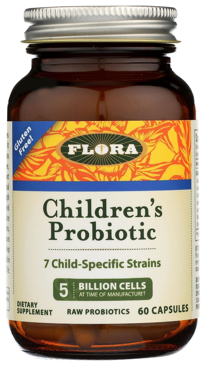 Flora - Udo&#39;s Choice Children&#39;s Probiotic Blend, with Seven Child-Specific Strains, 5 Billion Cells of Raw Probiotics, Formulated for Ages 5-15, Regain and Retain Gut Health, 60 Capsules