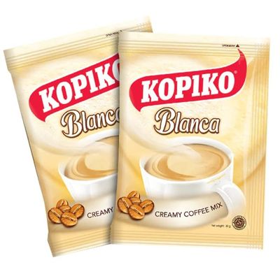 Kopiko Creamy Blanca Long Pack 3 in 1 Instant Coffee Mix 30 Bags, 30g