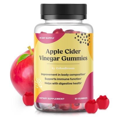 ColonBroom Apple Cider Vinegar Gummies for Women, 60 Gummies, 30 Day Supply, Vegan, Non-GMO Supplement - Supports Body Composition, Boost Metabolism Improves Digestive Wellness