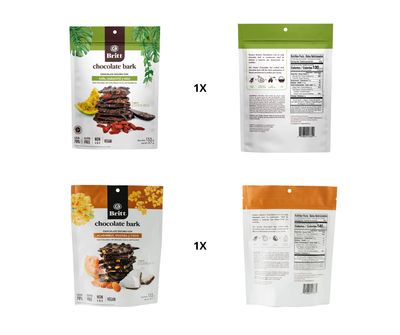 Britt Chocolate Bark - 2 Pack - 70 Dark Chocolate with Chia, Passion Fruit Goji Almonds, Guava Coconut - Gourmet, Vegan, Gluten-Free - Made in Costa Rica - 4.7 oz Each