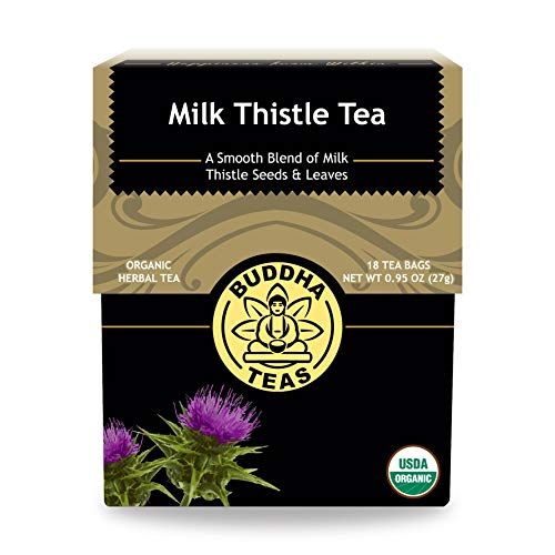 Buddha Teas - Organic Milk Thistle Tea - Herbal Tea - Promote Cleansing Wellness - With Antioxidants Minerals - Clean Ingredients - Caffeine Free - OU Kosher - 18 Tea Bags (Pack of 1)