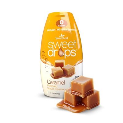 SweetLeaf Sweet Drops - Flavored Stevia Liquid Sweetener, Stevia Extract, Zero Calories, Gluten Free, Keto Friendly, Non GMO, Natural Flavors, Sugar Alternative - Caramel, 1.7 Fl Oz (Pack of 1)