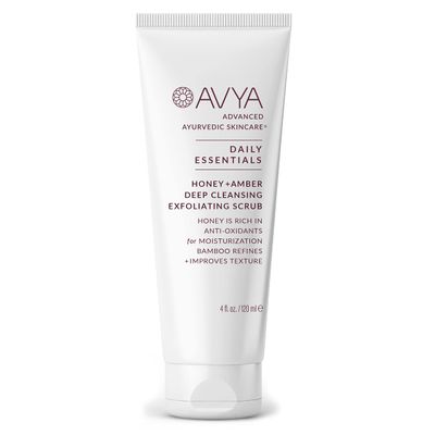 AVYA Honey Amber Exfoliating Scrub (4 fl oz) - Deep Cleansing with Honey&#39;s Antioxidant Power and Bamboo for Refined Texture and Intense Moisturization