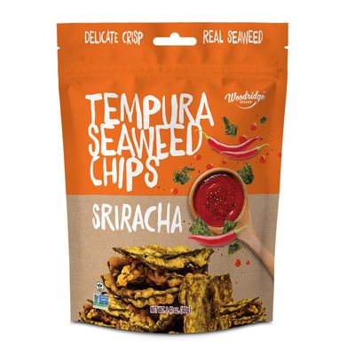 Woodridge Snacks Tempura Seaweed Chips Sriracha Flavor 6 Pack 1.41 OZ (40g) Bags
