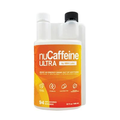 nuCaffeine Ultra New Natural Preservatives 94 Servings Natural Caffeine B3 Electrolytes Includes to-Go Tube Transform Any Drink into an Energy Drink! No Carbs, No Sugars, No Calories