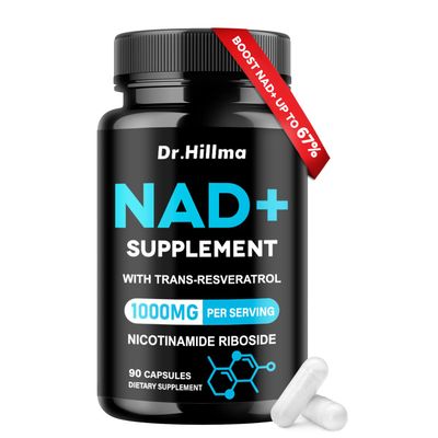 NAD Supplement 1000mg for Women Men, with Nicotinamide Riboside Resveratrol - High Purity NAD Resveratrol Supplement for Cellular Energy, Longevity Healthy Aging, NMN Alternative - 90 Capsules