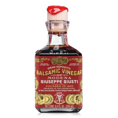 Giusti Italian Balsamic Vinegar of Modena IGP - 3 Gold Medals, Rich Thick Gran Deposito Aceto Balsamico di Modena for Salads, Cheese Finishing Touches, Made in Italy - 8.45 fl oz250 ml -Pack of 1