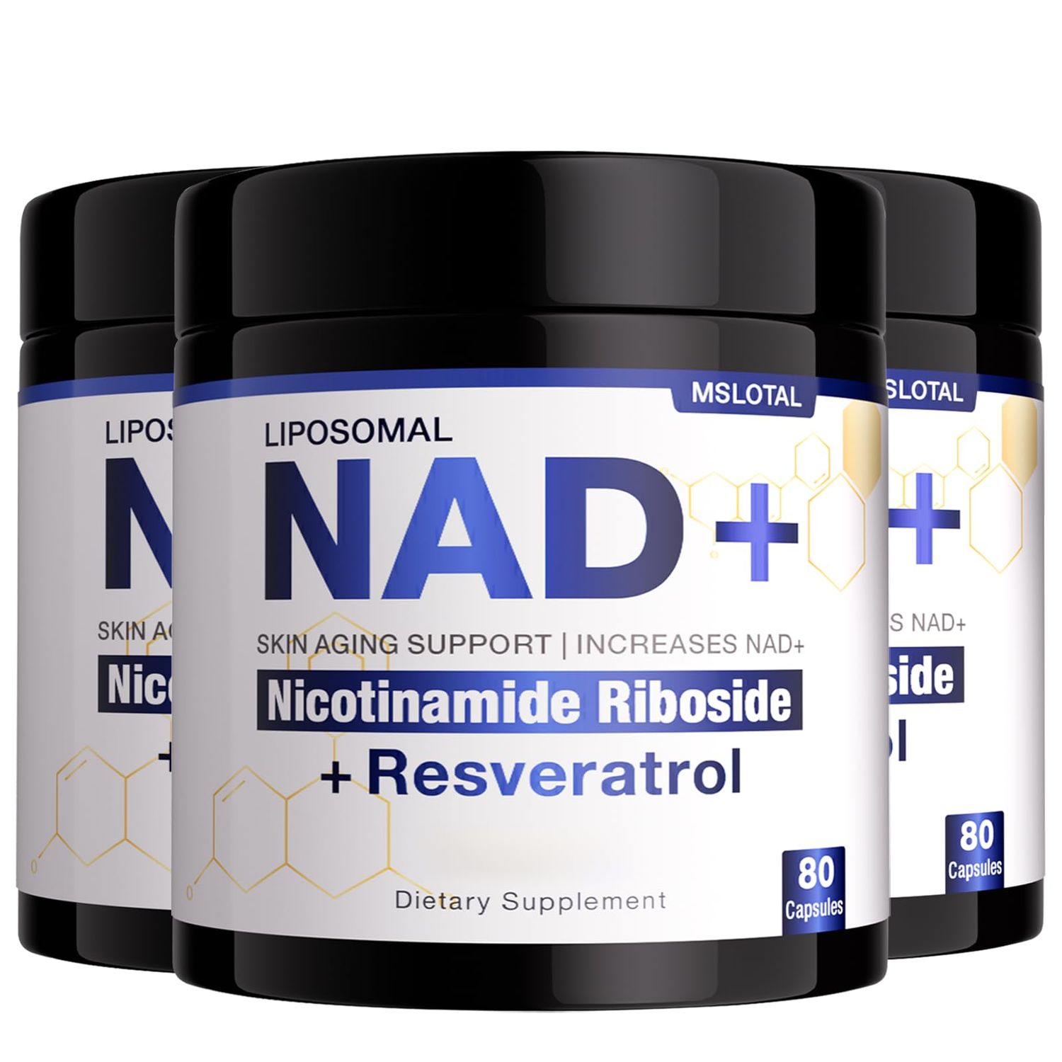 NAD Supplement - NAD Nicotinamide Riboside Resveratrol NAD Supplement Pure Organic for Women and Men Anti-Aging, Energy, Focus, 240 Capsules