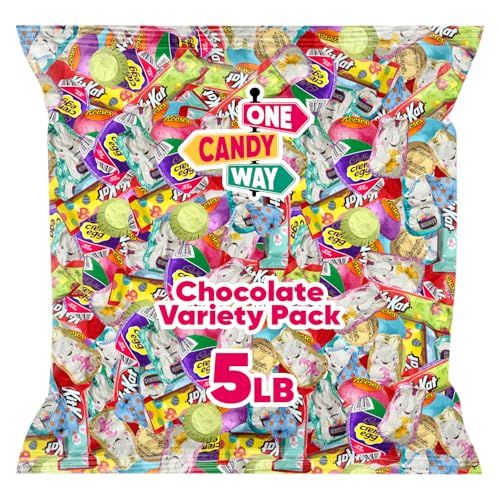 Chocolate Assorted Bulk Candy Variety Pack5lb - Mini Chocolate Bars, Milk Dark Chocolate Mix - Individually Wrapped Bulk Candy for Office Snacks, Party Favors and Bags