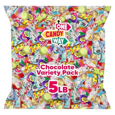 Chocolate Assorted Bulk Candy Variety Pack5lb - Mini Chocolate Bars, Milk Dark Chocolate Mix - Individually Wrapped Bulk Candy for Office Snacks, Party Favors and Bags