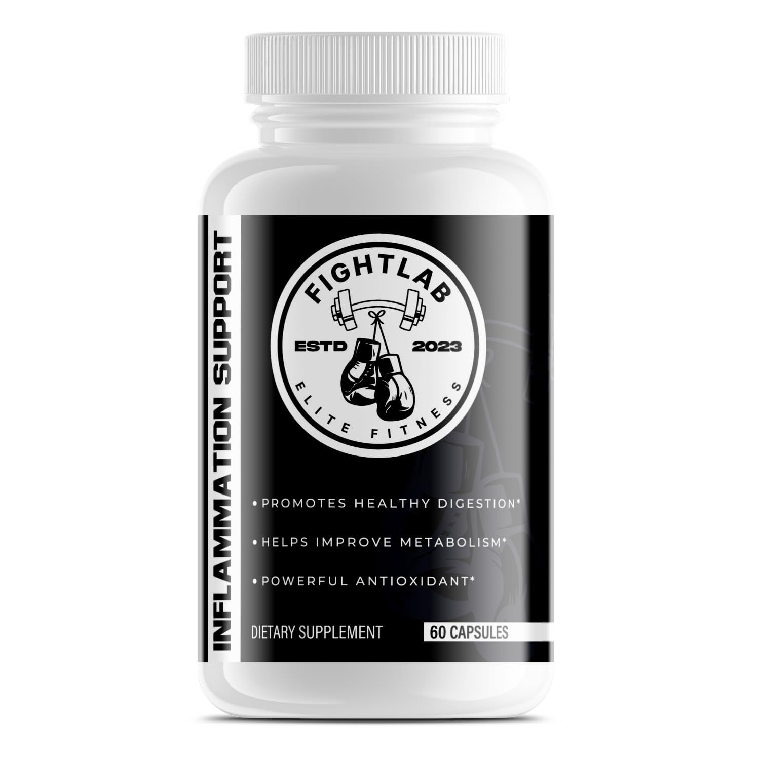 Fight Lab Fitness Inflammation Support Turmeric Curcumin Supplement, 60 Veggie Capsules, Promotes Healthy Digestion, Improves Metabolism