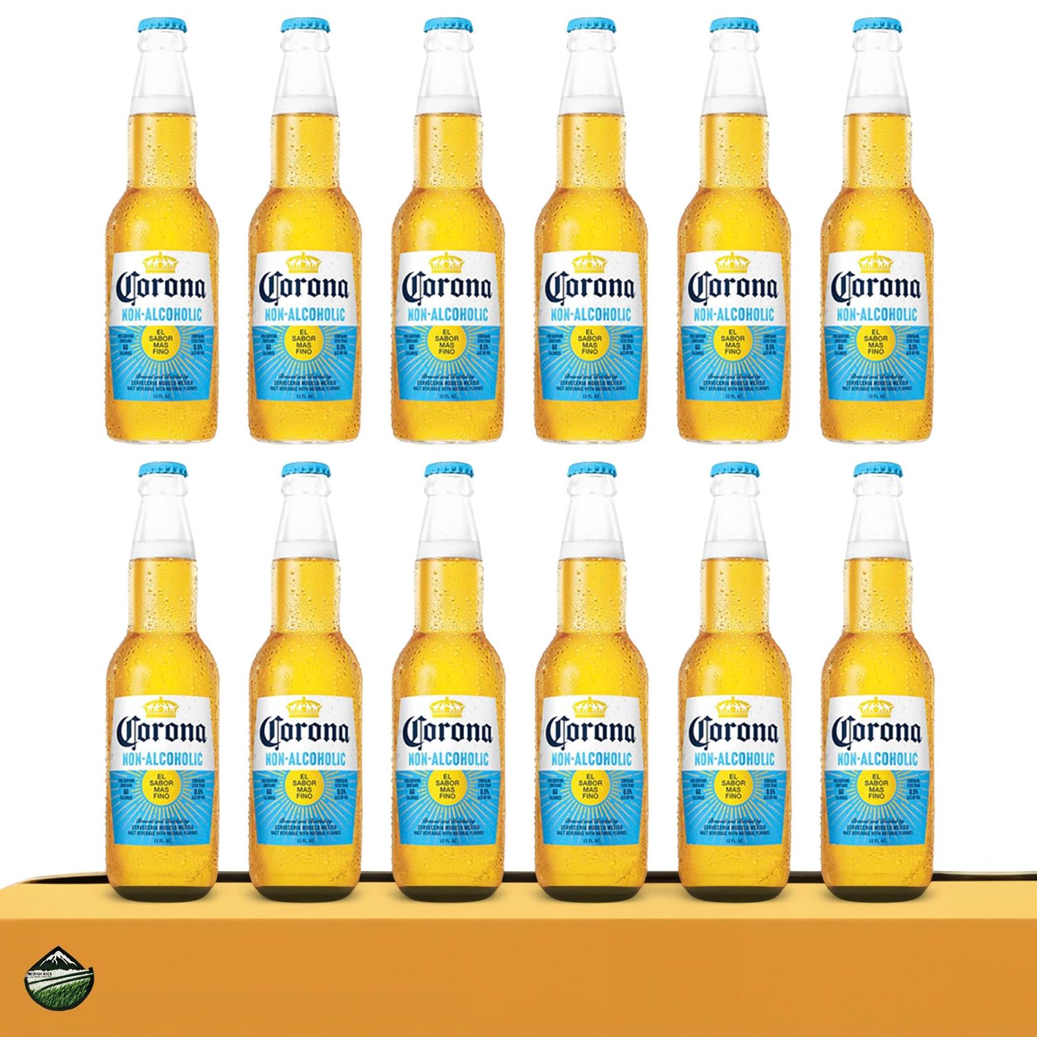 [Pack of 12] Non-Alcoholic Corona Beer - Same Crisp and Balanced Taste of Your Favorite Mexican Lager - Enhance Shipping Methods With Pulp For Breakage Prevention