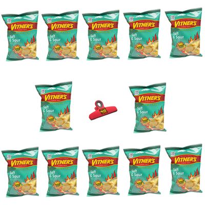 Vitners Salt Sour Sizzlin Hot - Potato Chips A Chicago Original Munchie Box Pack 1 oz Bags (Pack of (12) 1.0 OZ Bags)