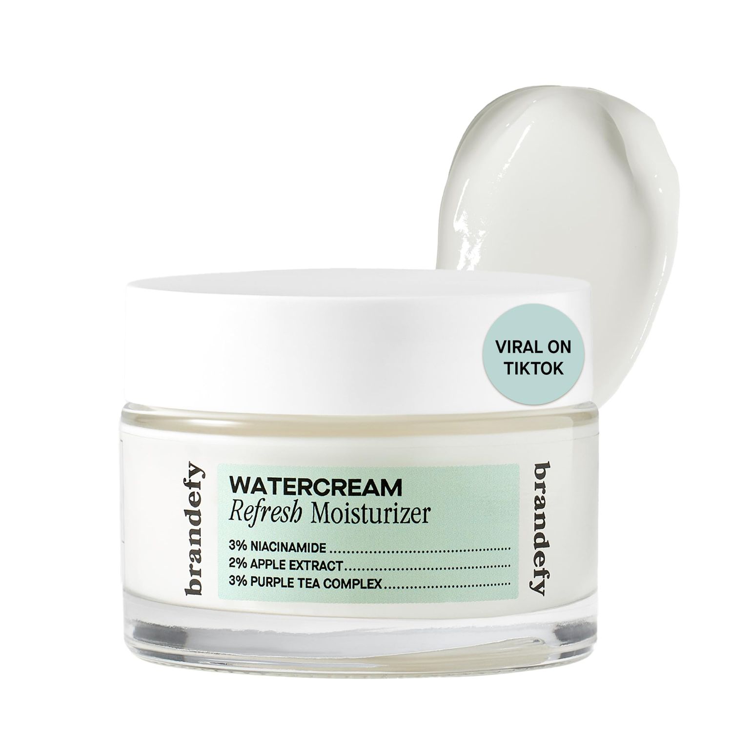 Brandefy Water Cream Refresh Moisturizer - Lightweight, Pore-Refining Hydration Burst for Smooth, Super Hydrated Skin, Daily Face Moisturizer, Made in US (1.6 Oz)