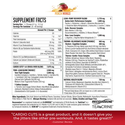 NDS Nutrition Cardio Cuts 4.0 - Peach Mango,20 servings (Pack of 1)