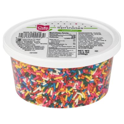 Cake Mate Rainbow Sprinkles with resealable lid - Delicious Dessert Sprinkles for Ice Cream, Cookies, and Baked Goods, 10.5 oz Tub (Rainbow Jimmies)