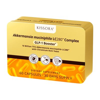 Kissora Akkermansia Postbiotic Supplement Gut Health - 60 DR Capsules,10 Billion TFU Akkermansia-Synergistic Formula for Enhanced Metabolic Support