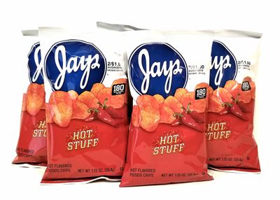 Jay&#39;s Hot Stuff 5 Pack 1.25 oz Hot Flavored Potato Chips