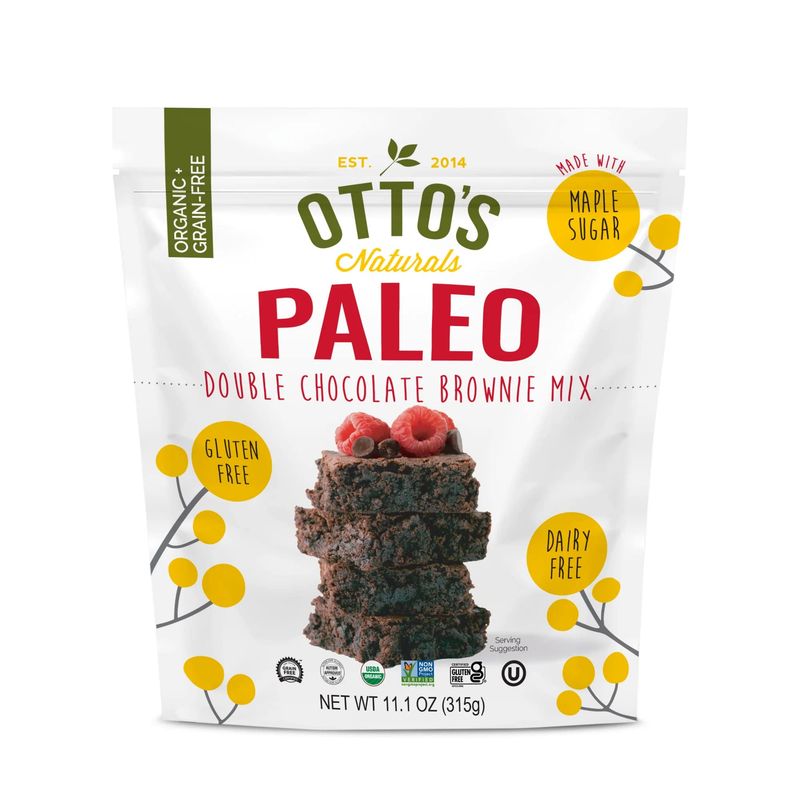 Otto&#39;s Naturals Paleo Brownie Mix - Organic, Gluten-Free, Nut Free, Non-GMO Verified, Made with Organic Cassava Flour - 11.1 Ounce Bag (Paleo Double Chocolate Brownie Mix - Paleo Brownie Single)
