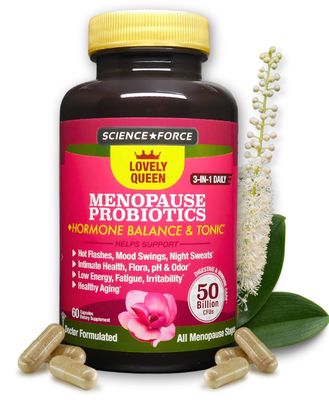 Lovely Menopause Supplement Hormone Balance Weight Management, Hot Flashes, Mood Swings, Vaginal Health Dryness Black Cohosh, Dong Quai, Ashwagandha Probiotics, Woman Supplement, 60 ct