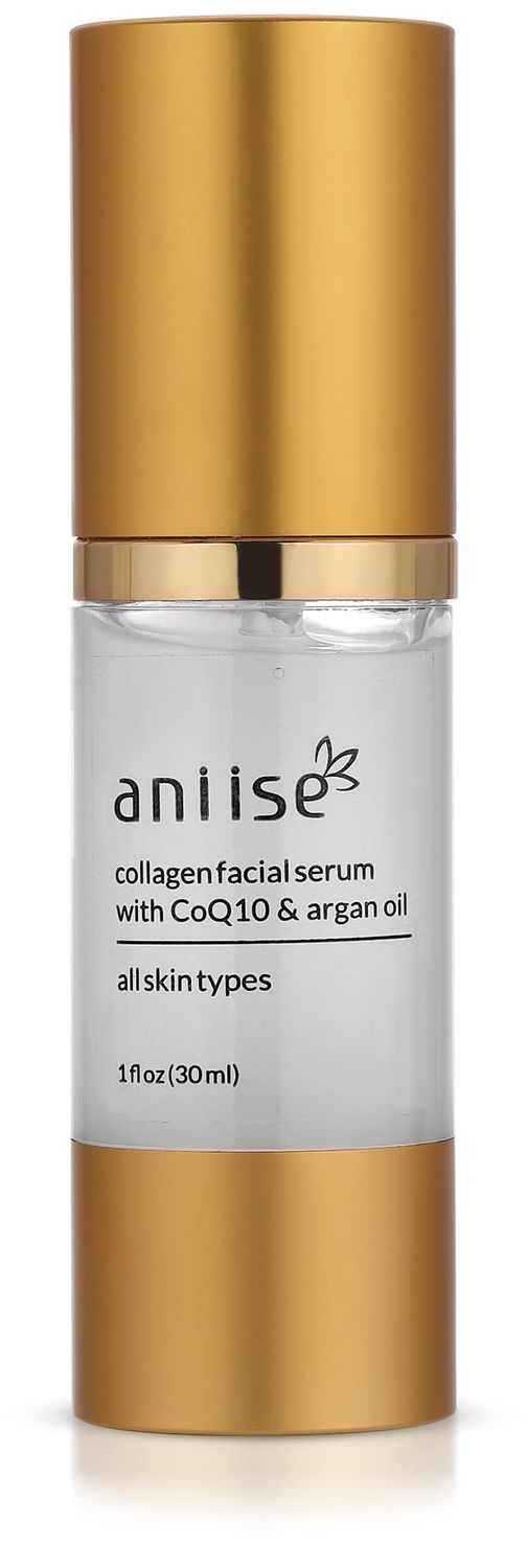 Aniise Anti-Aging Collagen Serum, Hyuralonic Acid, Vitamins C E, Coq10, Argan Oil