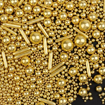 Sprinkles, Gold Pearl Sprinkles Mix, 130g4.6oz Edible Sprinkles for Cake Decorating, Candy Baking Decorations, Ice Cream Toppings and Cookie Decorating, Wedding Party Valentines Supplies