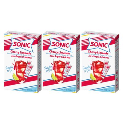 &quot;Sonic Cherry Limeade Singles to Go Powdered Drink Mix - 18 Sticks Total - Convenient and Refreshing On-the-Go Beverage!&quot;