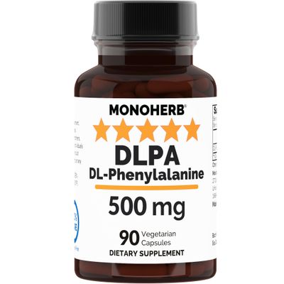 MONOHERB DL-Phenylalanine 500 mg - DLPA Supplement - 90 Veg Capsules - 90 Servings