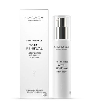 M DARA Organic Skincare Time Miracle Total Renewal Night Cream - 50ml, With multi-molecular Hyaluronic Acid and balancing Physio-Zinc, Based on Northern Birch Water, Vegan, Ecocert certified.