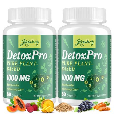 Jovianoy 2000 MG Gentle Detox Cleanse, Natural Toxin Flush for Liver, Gut Colon, Antioxidant Digestive Support, Zeolite, Fast-Acting Detoxification Complex for Women Men - 120 Capsules