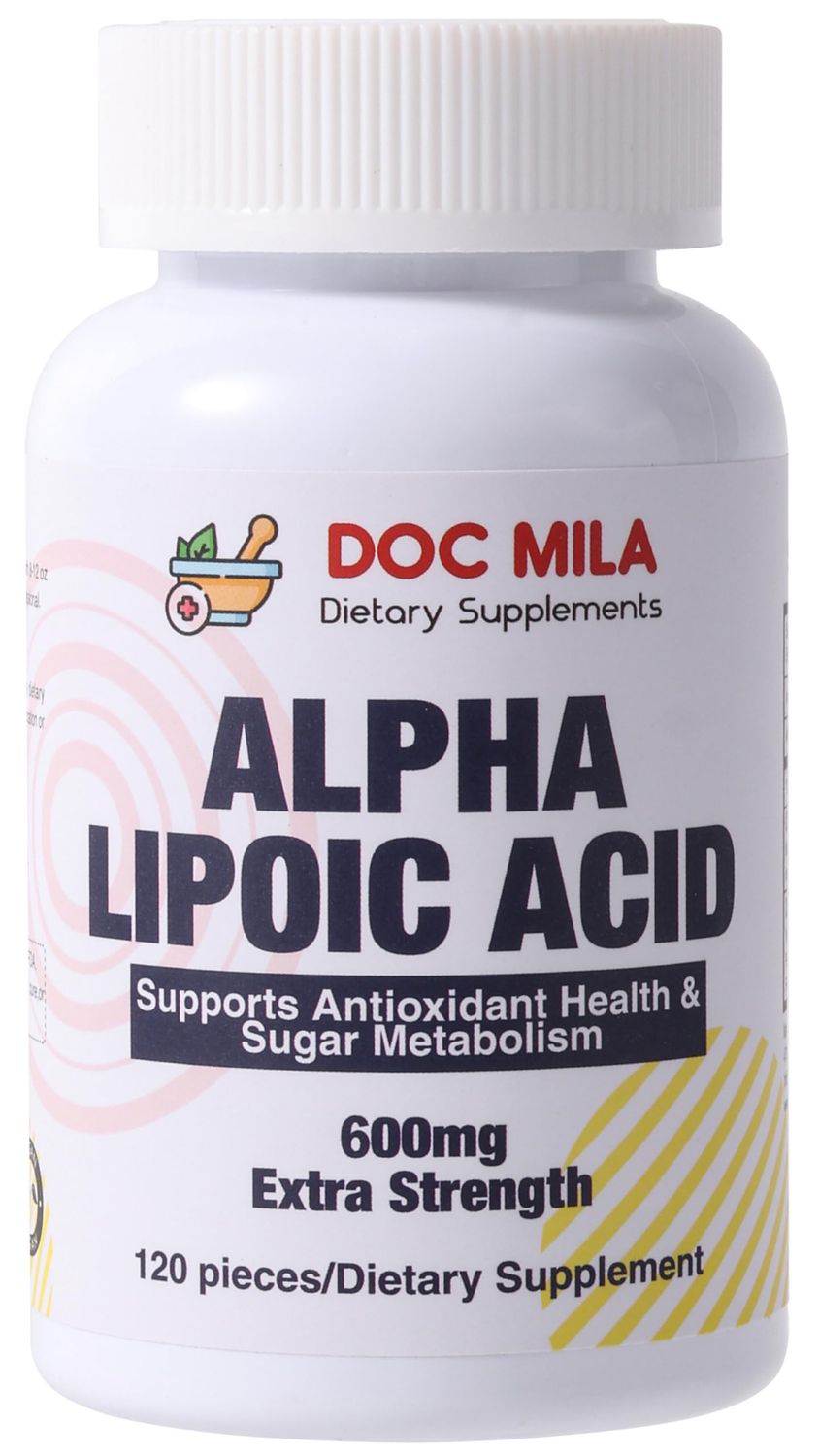 Alpha Lipoic Acid 600mg 120 Caplets - Nerve Sciatica Peripheral Neuropathy Support - Gluten Free, Vegan Non-GMO for Adults