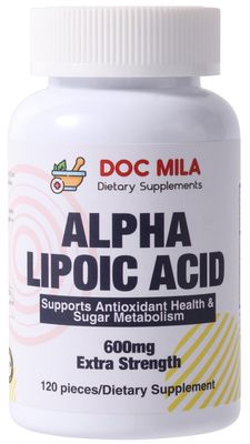 Alpha Lipoic Acid 600mg 120 Caplets - Nerve Sciatica Peripheral Neuropathy Support - Gluten Free, Vegan Non-GMO for Adults