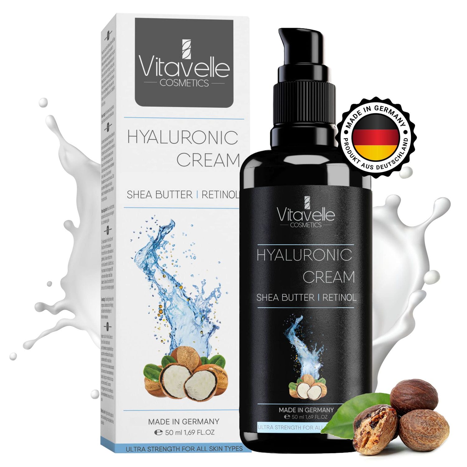 VITAVELLE Hyaluronic Acid Moisturizer for Face with Shea Butter - Anti Aging Face Moisturizer for Women Enhanced with Shea Butter Face Moisturizer for Sensitive Skin - Soft, Smooth, Even Appearance