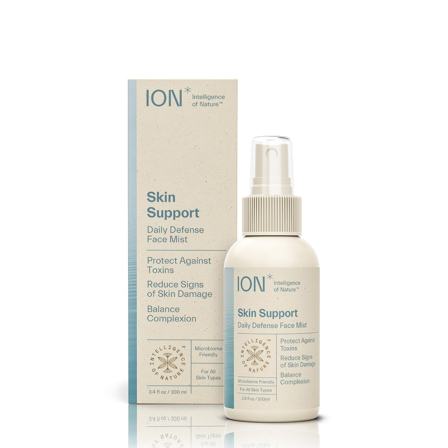 ION Intelligence of Nature Skin Support Skincare for Anti-Aging, Healthy Skin Hydration to Defend Against Toxins, Reduce Redness, Improve Skin Microbiome (3.4 oz.)