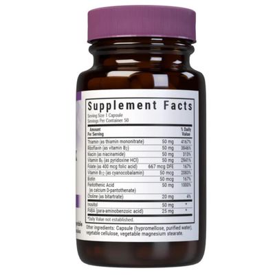 Bluebonnet Nutrition B Complex 50 Vegetable Capsules, 100 Count