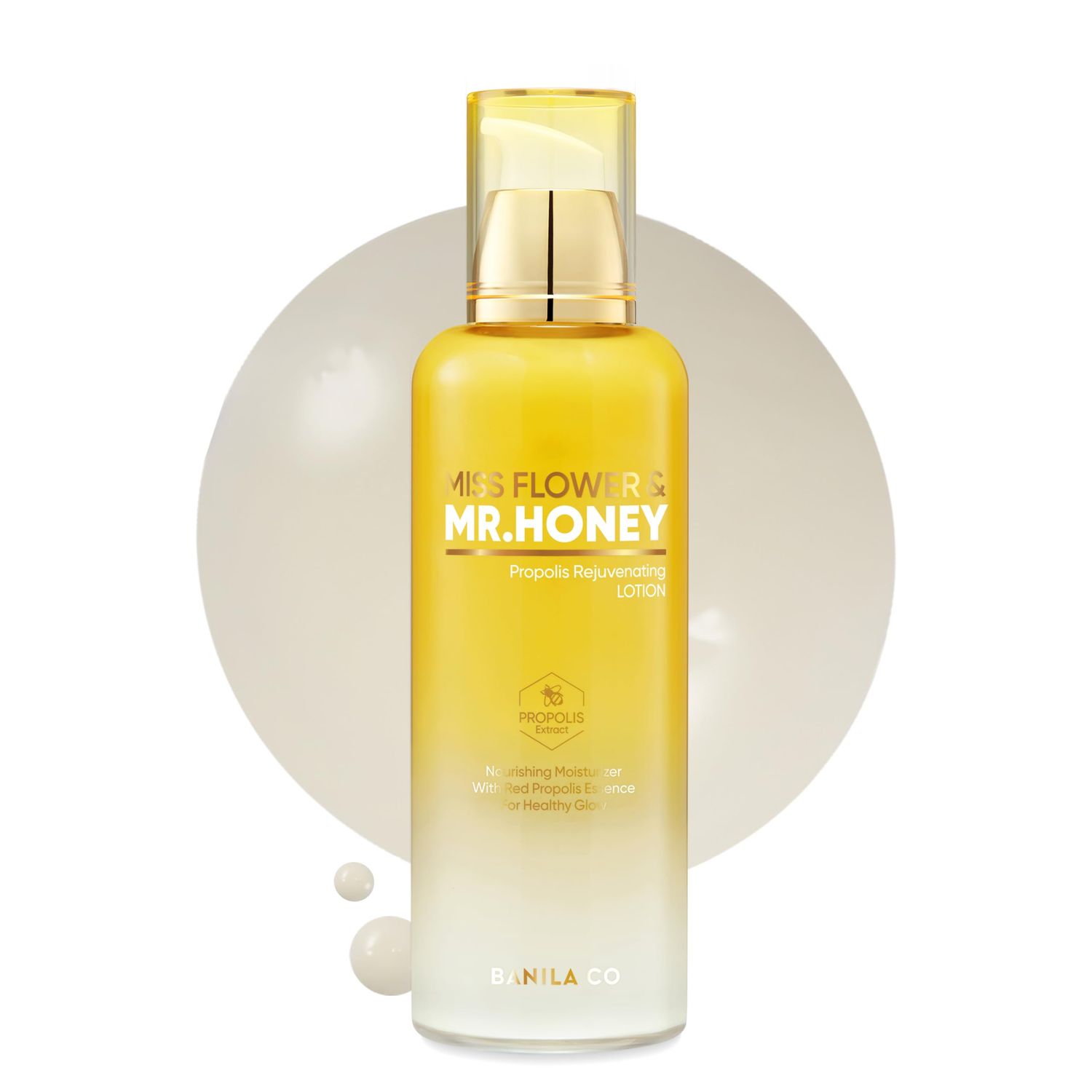 BANILA CO Miss Flower Mr Honey Propolis Rejuvenating Lotion Nourishing Cream with Propolis Extract Royal Jelly Lightweight Hydrating Korean Skincare for Youthful Radiance (150ml 5.07 fl oz)