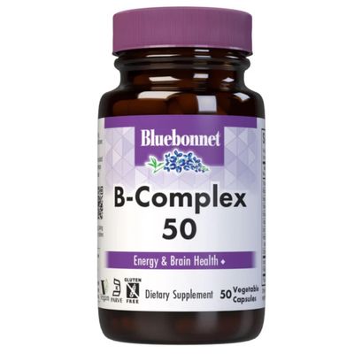 Bluebonnet Nutrition B Complex 50 Vegetable Capsules, 100 Count