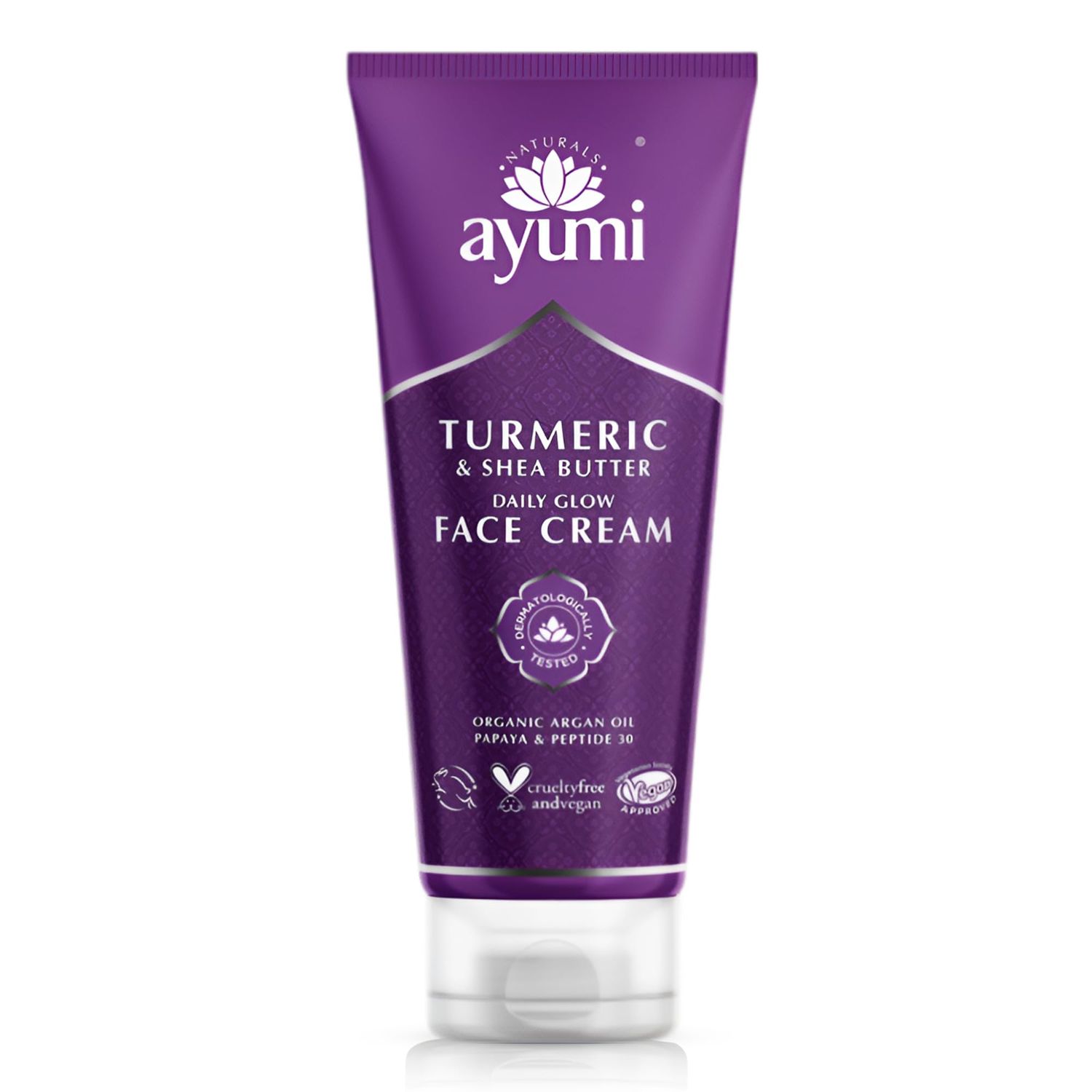 Ayumi Turmeric Shea Butter Face Cream Peptide Collagen Face Cream for Skin Firming Reduces Fine Lines and Wrinkles For Dry and Sensitive Skin Vegan Friendly 3.3 Fl Oz