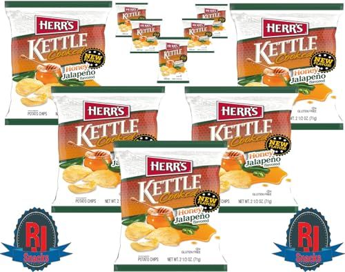 Herr&#39;s Honey Jalape o Kettle Cooked Potato Chips, 2.5 oz.(Curated by RJ Snacks Pack of 3)