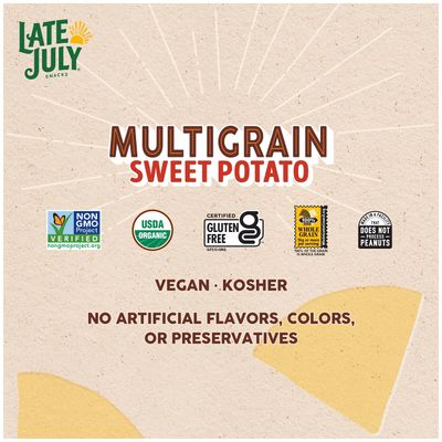 Late July Snacks, Organic Multigrain Sweet Potato Tortilla Chips, 7.5-oz. Bag (Pack of 12)