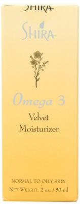 Shira Omega 3 Velvet Moisturizer - Anti-Aging Hydrating Face Cream with Omega-3 for Deep Nourishment, Dry Sensitive Skin Care, Soothing Rejuvenating Daily Moisturizer for Women (2 oz)