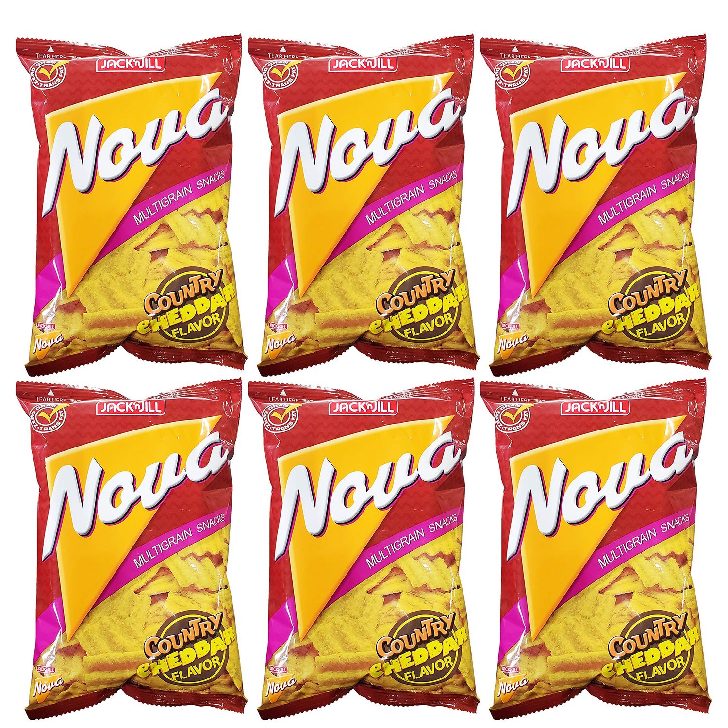 Jack&#39;n Jill Nova Corn Chips 6 Pack (Country Cheddar)