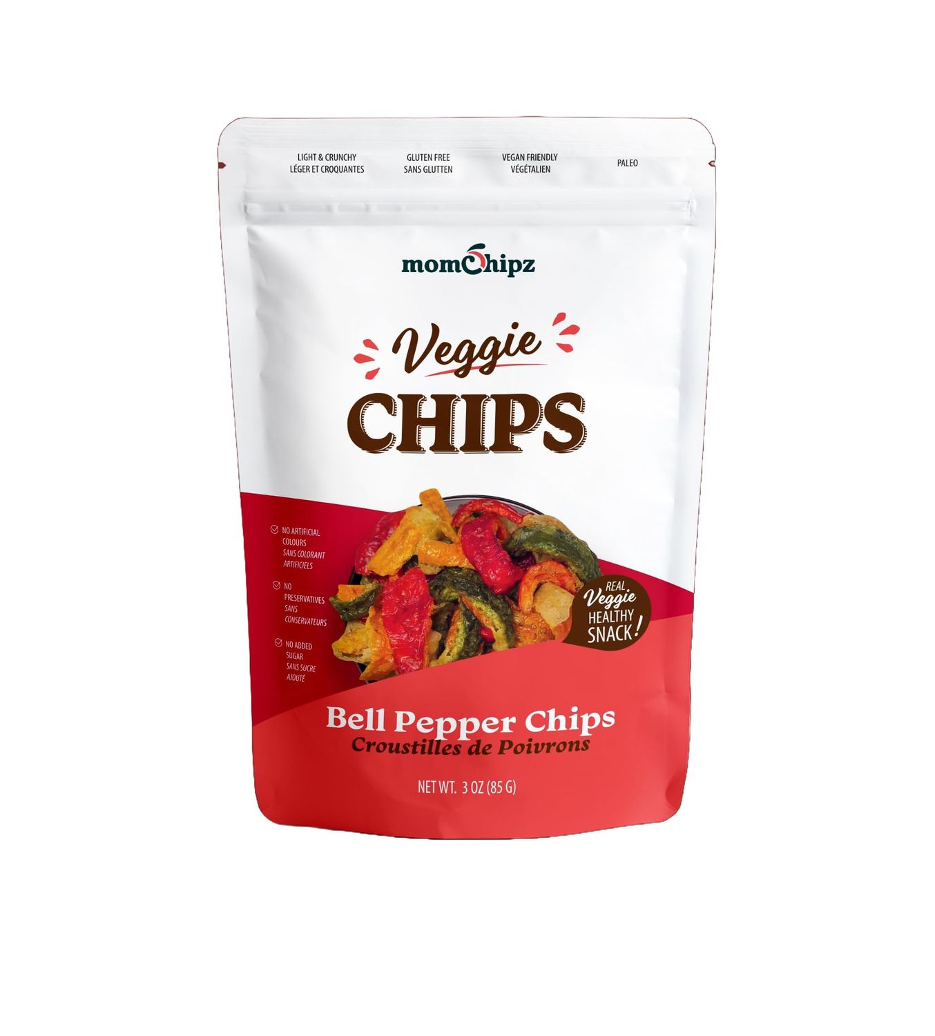 MomChipz Bell Pepper Chips No Sugar Added Pack of 2 85 Gram each