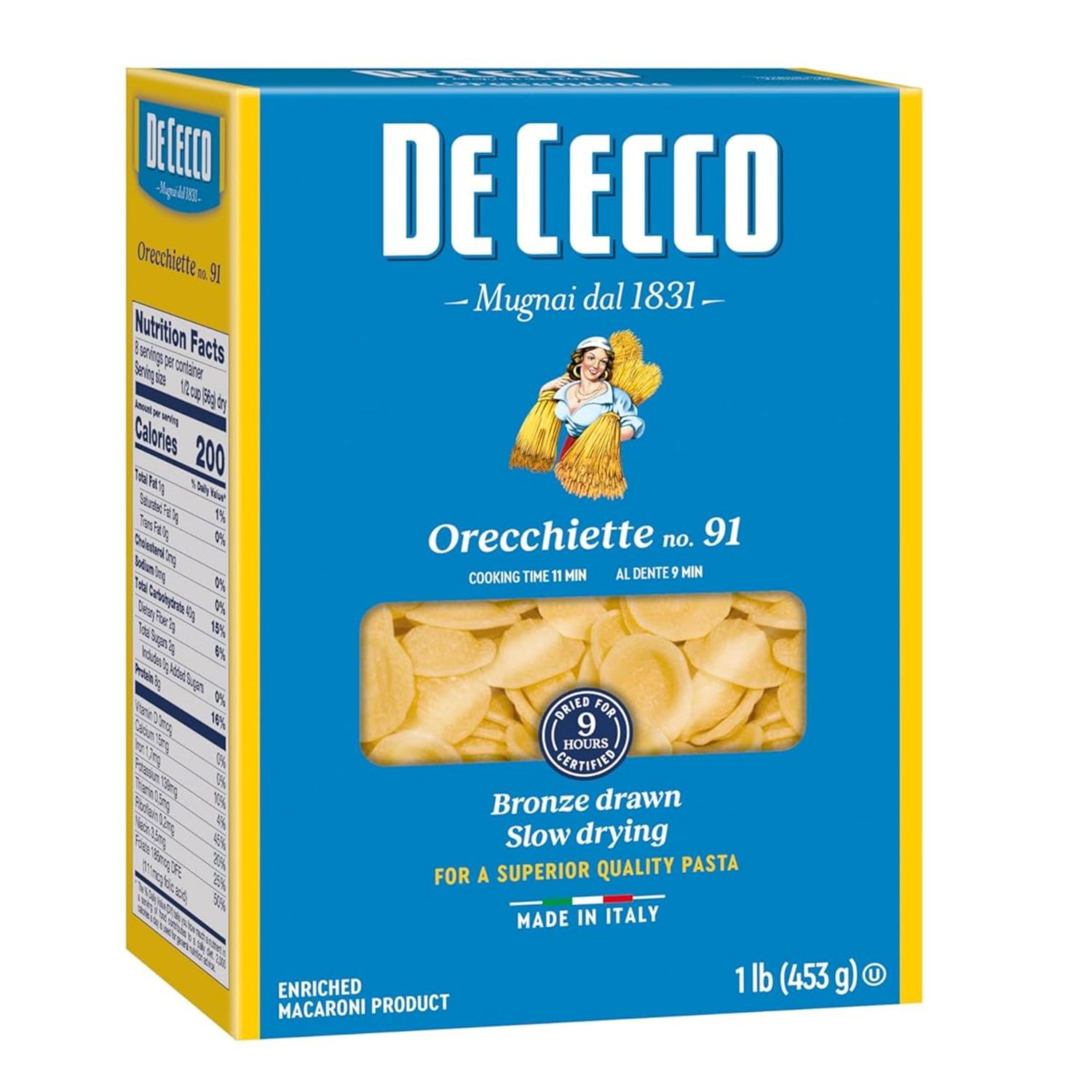 De Cecco Orecchiette No. 91 Pasta 16 Oz. Box