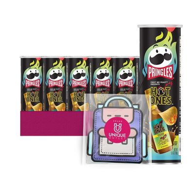 Pringles Street Flavors 6- Count of Hot Ones Verde Potato Crisps Chips, On-The-Go Lunch Snack 5.5 oz Can 1 Freebie by Unique Outlet